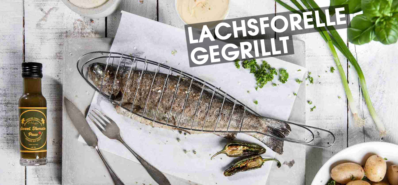 lachsforelle grillen oder braten mit scharfer chili-sauce von mexican-tears