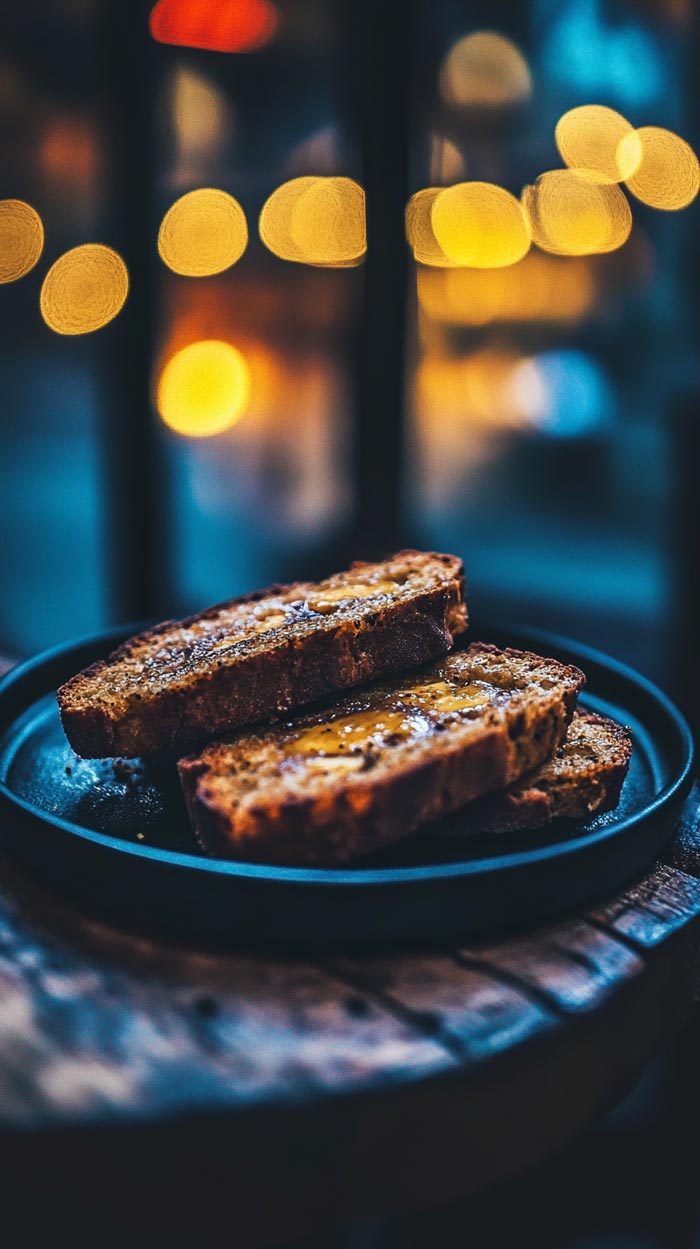 Bananenbrot in Scheiben Nahaufnahme von Bananenbrot