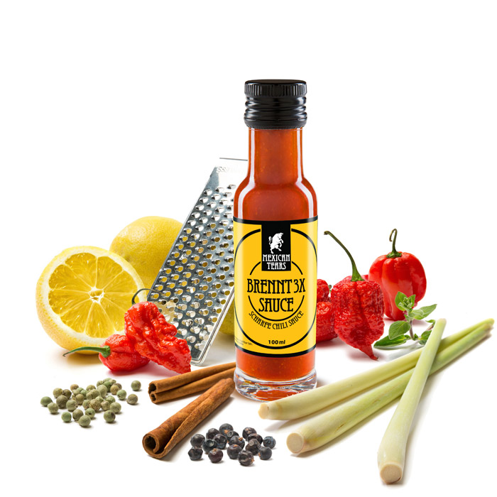 brennt 3 x extrem-scharfe chili-sauce
