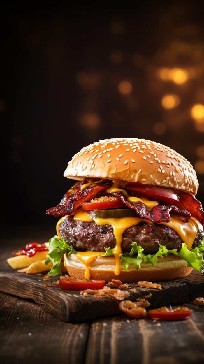 Gourmet BaconCheeseburger Deluxe
