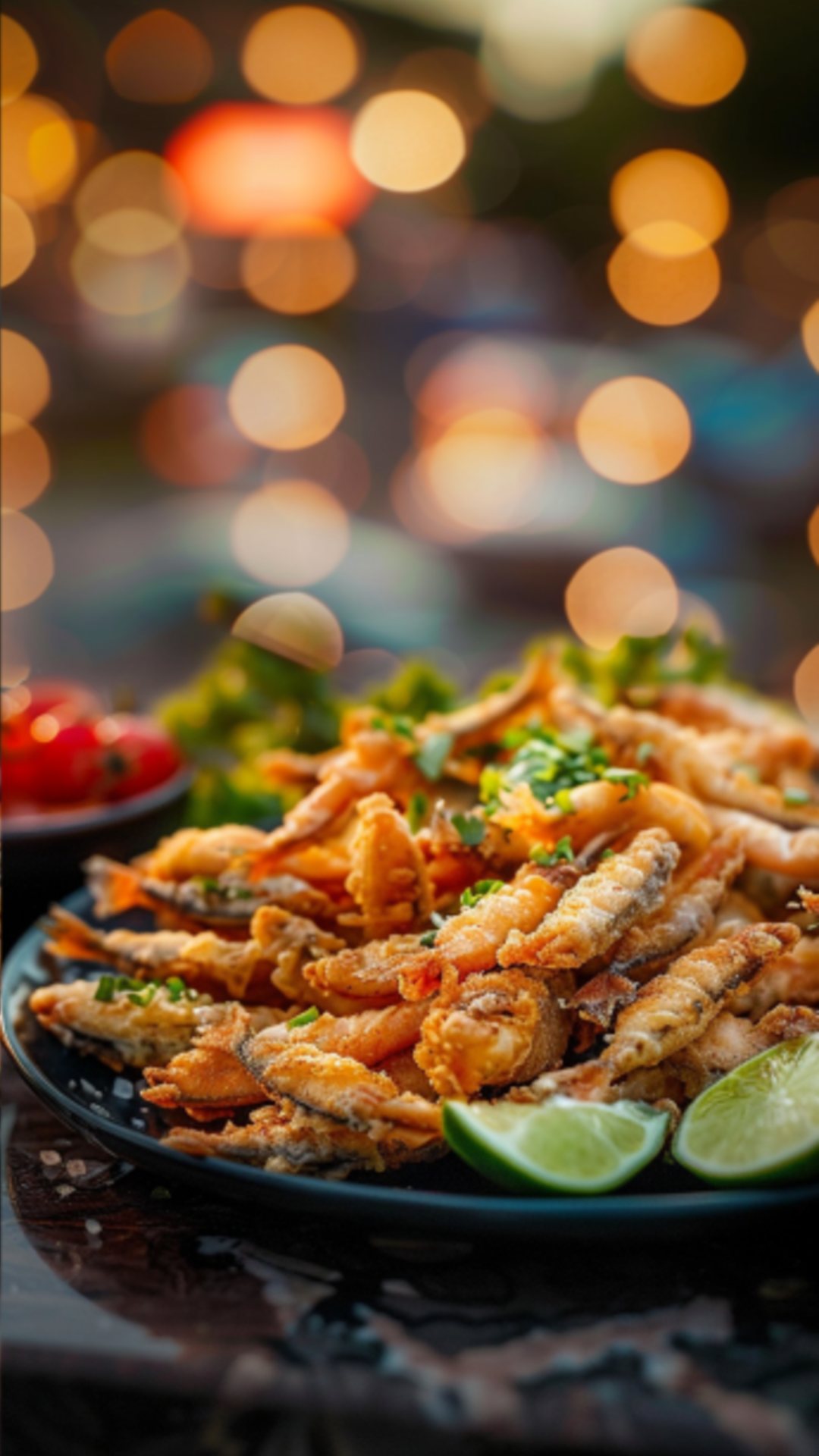 Charales Fritos mit frischen Kräutern garniert.