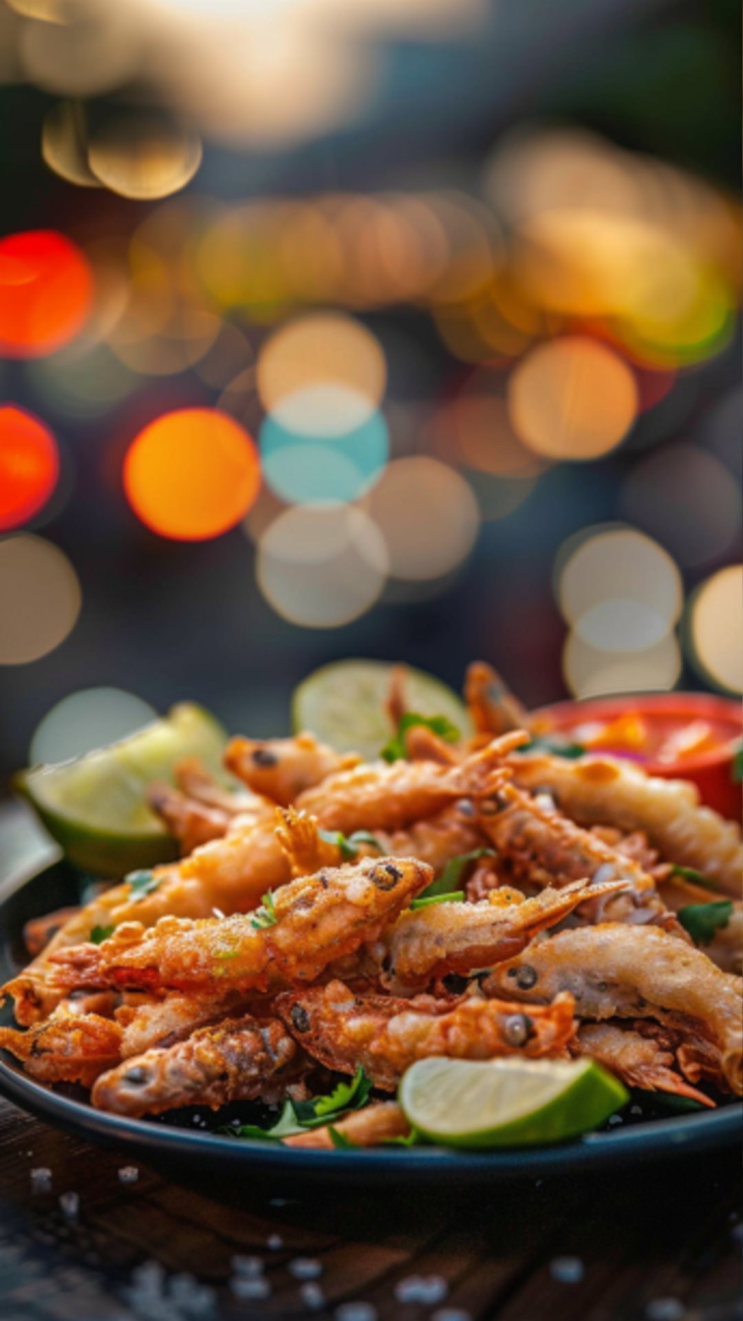 Nahaufnahme von Charales Fritos, serviert auf einem rustikalen Tisch.