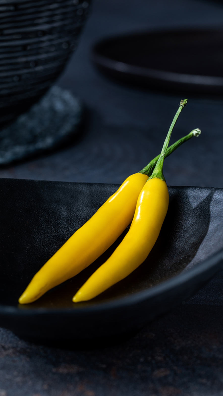 Amarillo Chilis Amarillo Chilis auf Teller