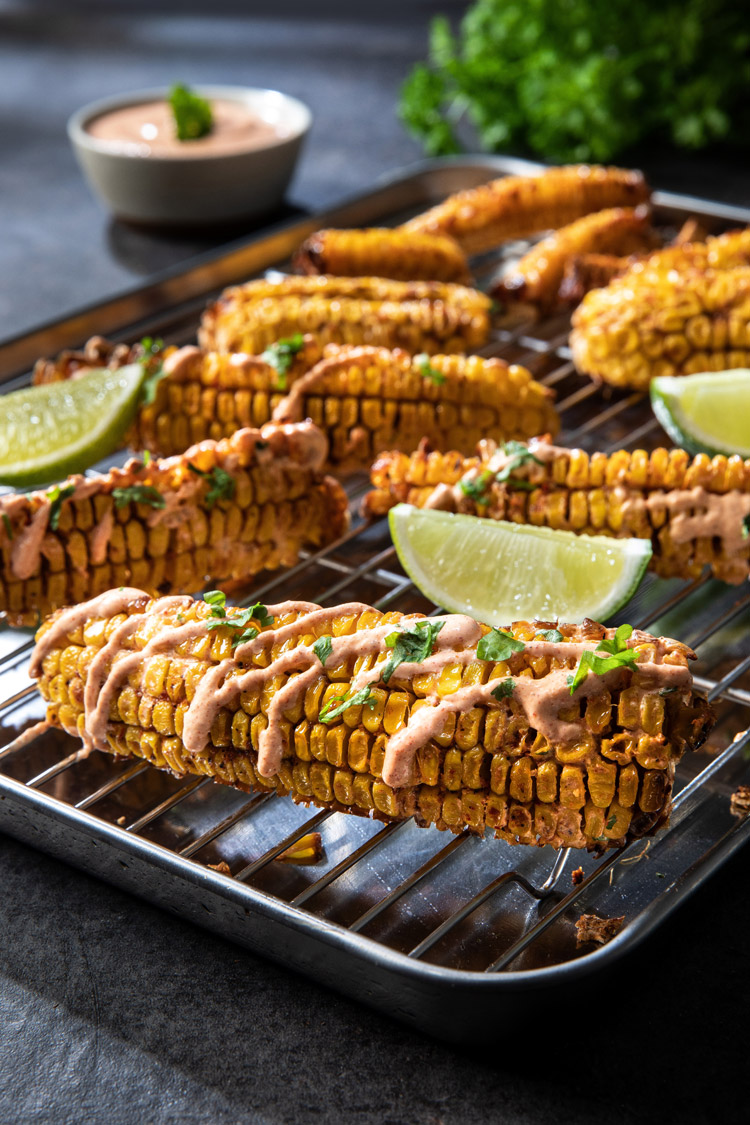 corn ribs mit scharfer sauce