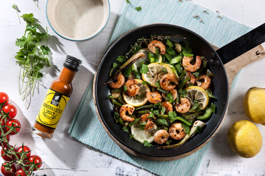 garnelen pfanne scharfe sauce