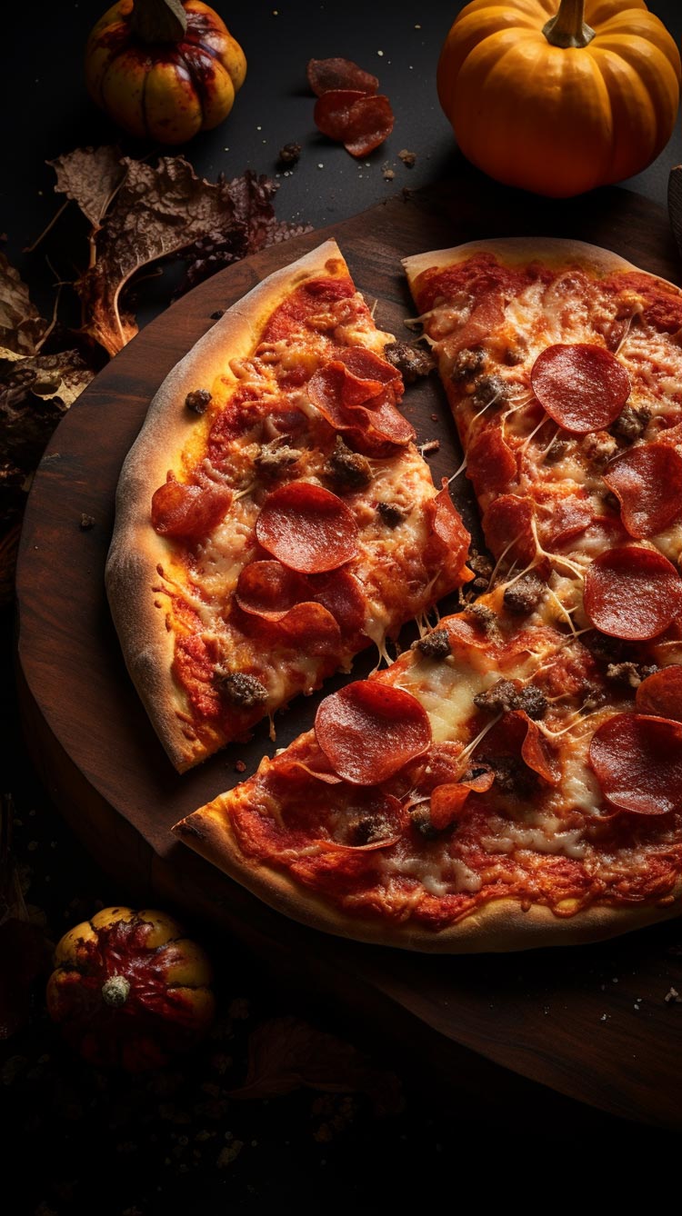 Halloween Pizza mit Mexican Tears - Calcutta Curry Sauce