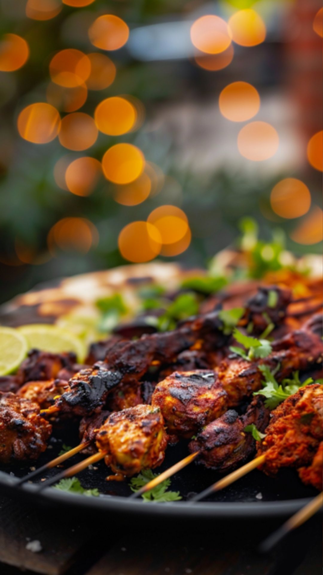 Hot Masala Huhn mit Reis und frischen Kräutern.
