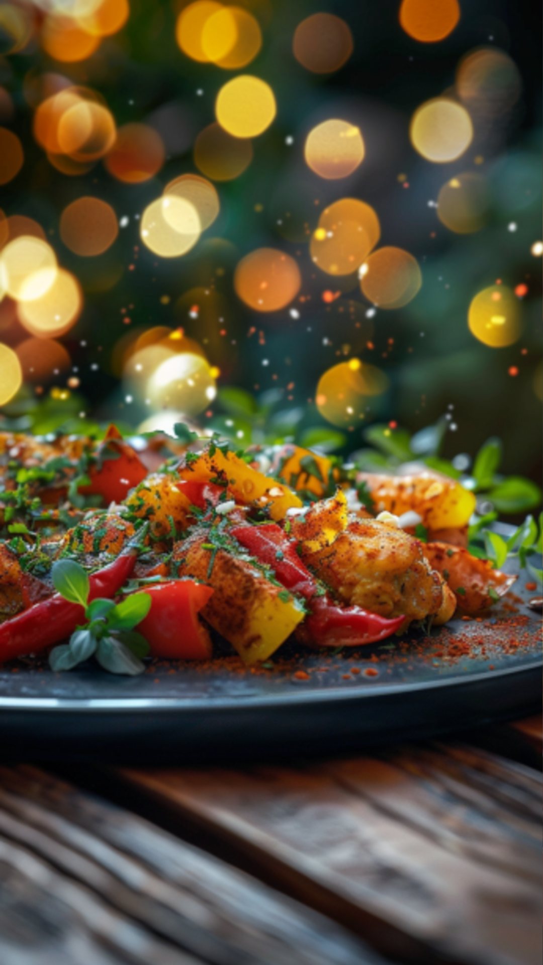 Nahaufnahme von Hot Masala Huhn mit Reis in einer Schale.