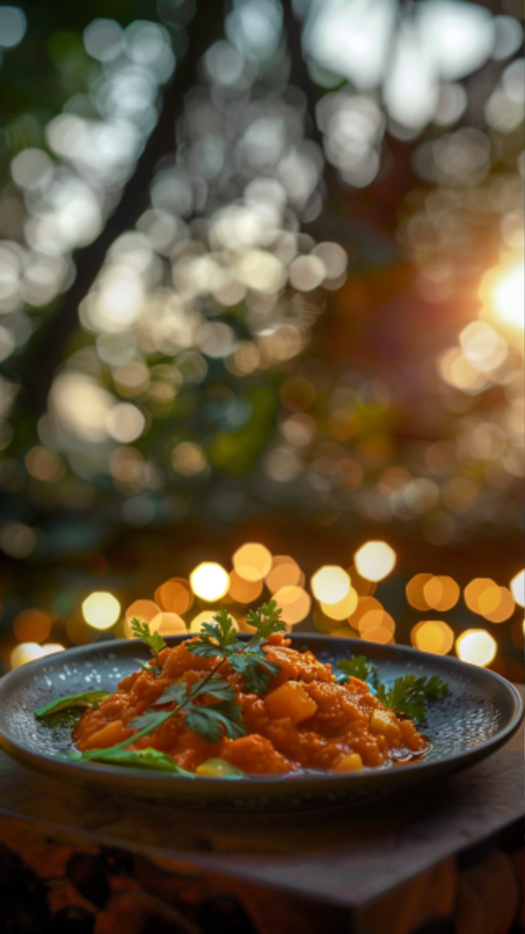 Nahaufnahme von Indischem Chutney, serviert auf einem rustikalen Tisch.