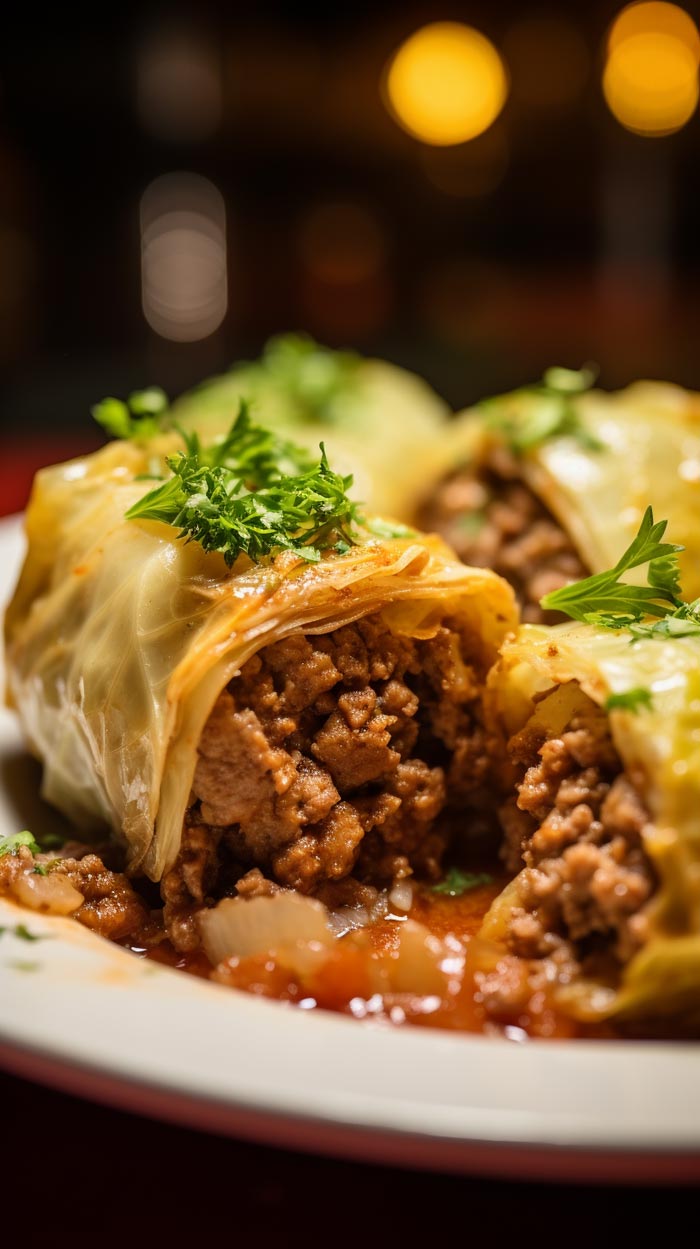 Kohlroulade mit Hack