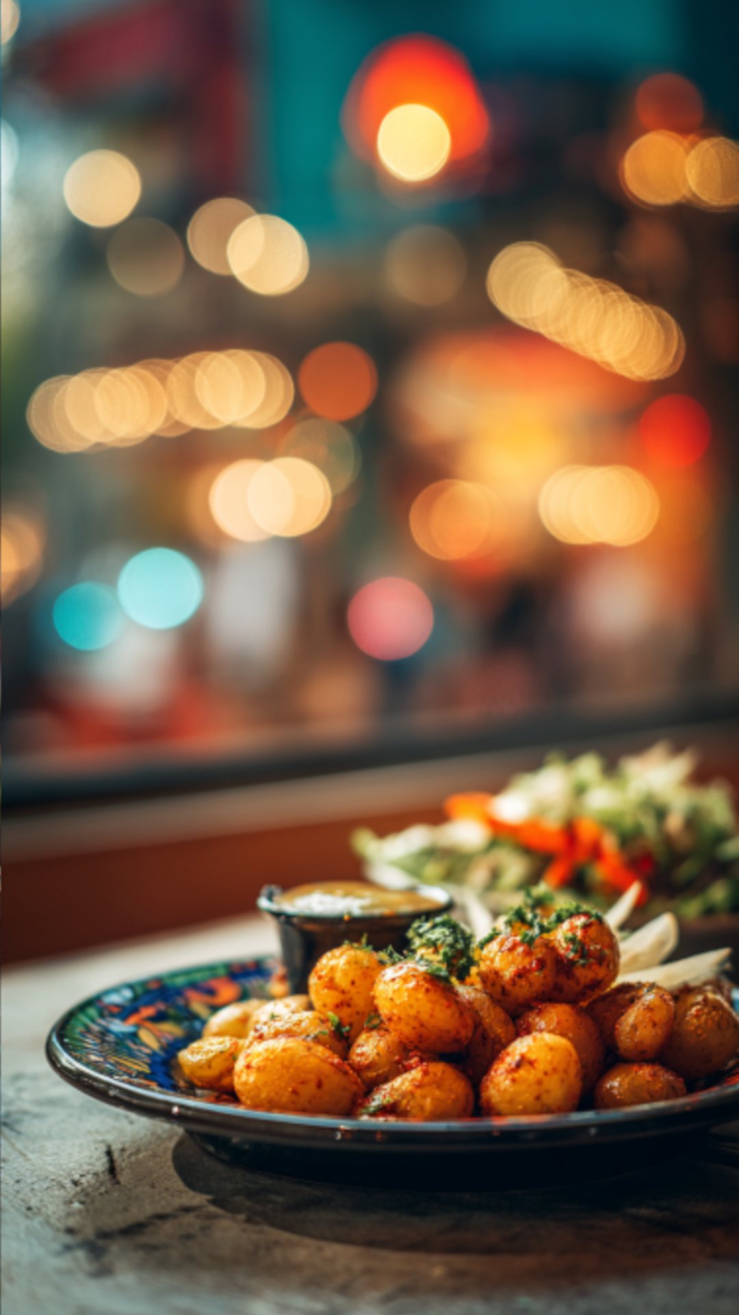 Glückliche Menschen genießen Papas Arrugadas auf den Kanarischen Inseln.
