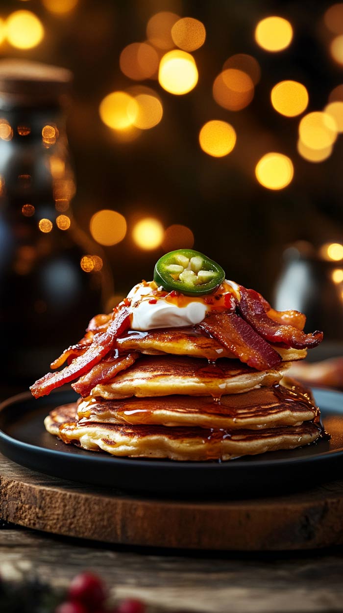 Pfannkuchen mit Bacon und Jalapeños Pfannkuchen mit Bacon und Jalapeños