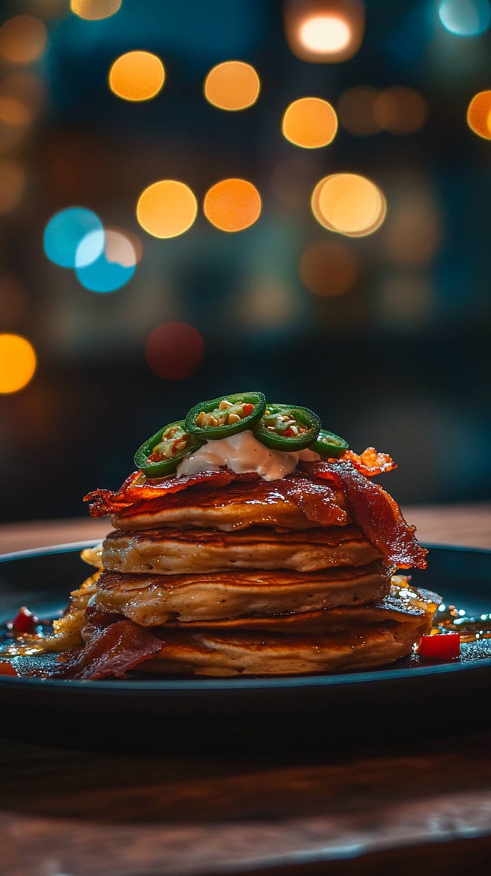 Pfannkuchen mit Bacon und Jalapeños Pfannkuchen mit Bacon und Jalapeños