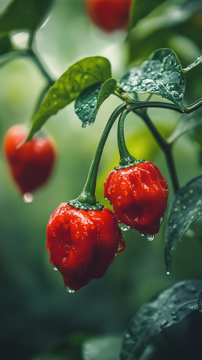 Scotch Bonnet Chili - Naturaufnahme Scotch Bonnet Chili in der Natur